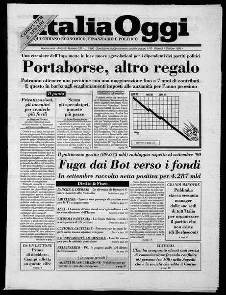 Italia oggi : quotidiano di economia finanza e politica